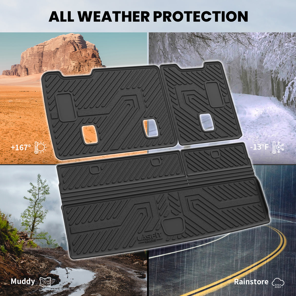 Fit for 2015-2020 GMC Yukon Floor Mats & Seatback & Cargo Mat