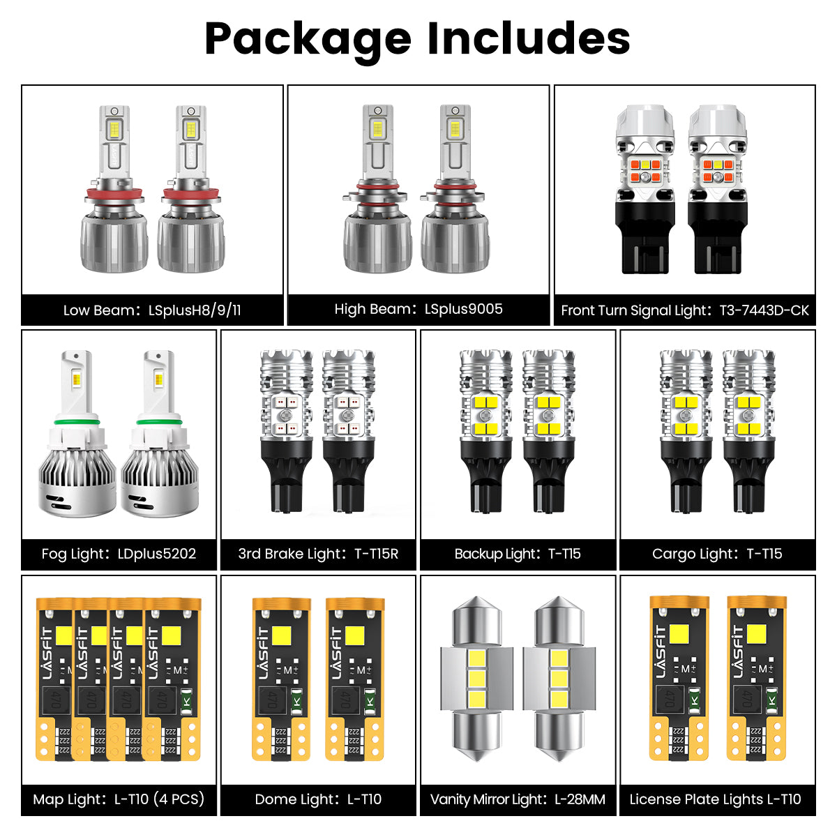 Lasfit combo package led bulbs for 2015-2022 GMC Canyon