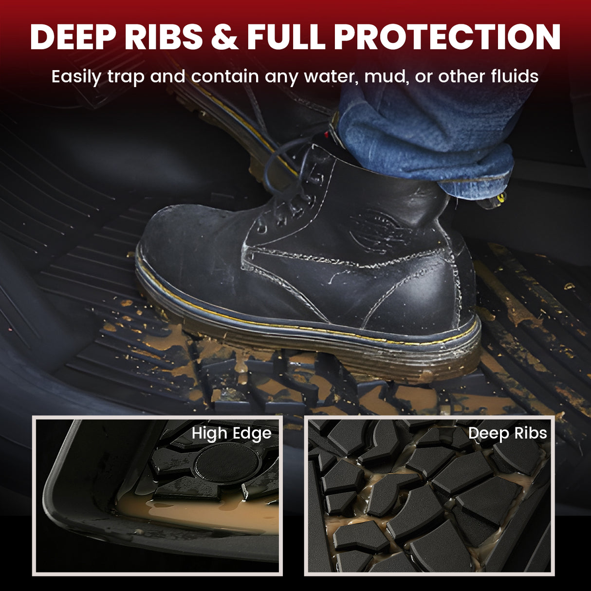 Jeep Renegade 2015-2021 Floor Mats and Cargo Mat Deep Ribs