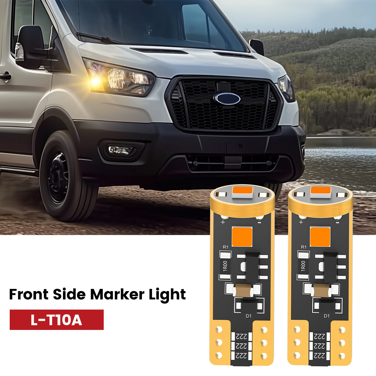 Lasfit 168 led front side marker lights fit for 2015-2025 Ford Transit-150/250/350
