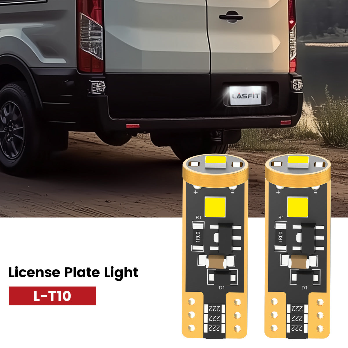 Lasfit 168 led license plate lights fit for 2015-2025 Ford Transit-150/250/350
