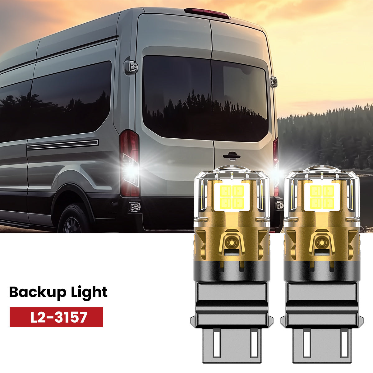 Lasfit 3157 led backup lights fit for 2015-2025 Ford Transit-150/250/350