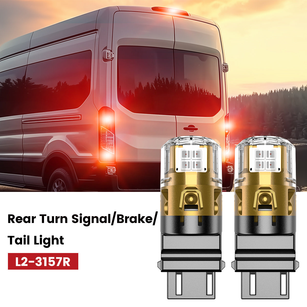 Lasfit 3157 led rear turn signal brake tail lights fit for 2015-2025 Ford Transit-150/250/350