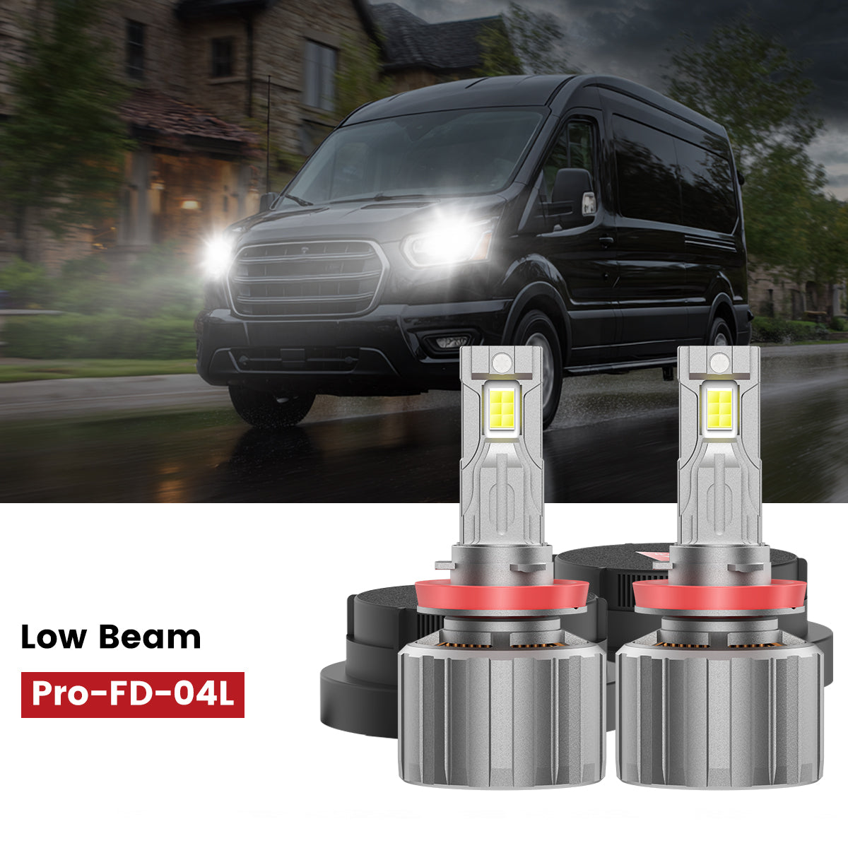 Lasfit 9005 H11 led high low beam bulbs fit for 2015-2025 Ford Transit-150/250/350