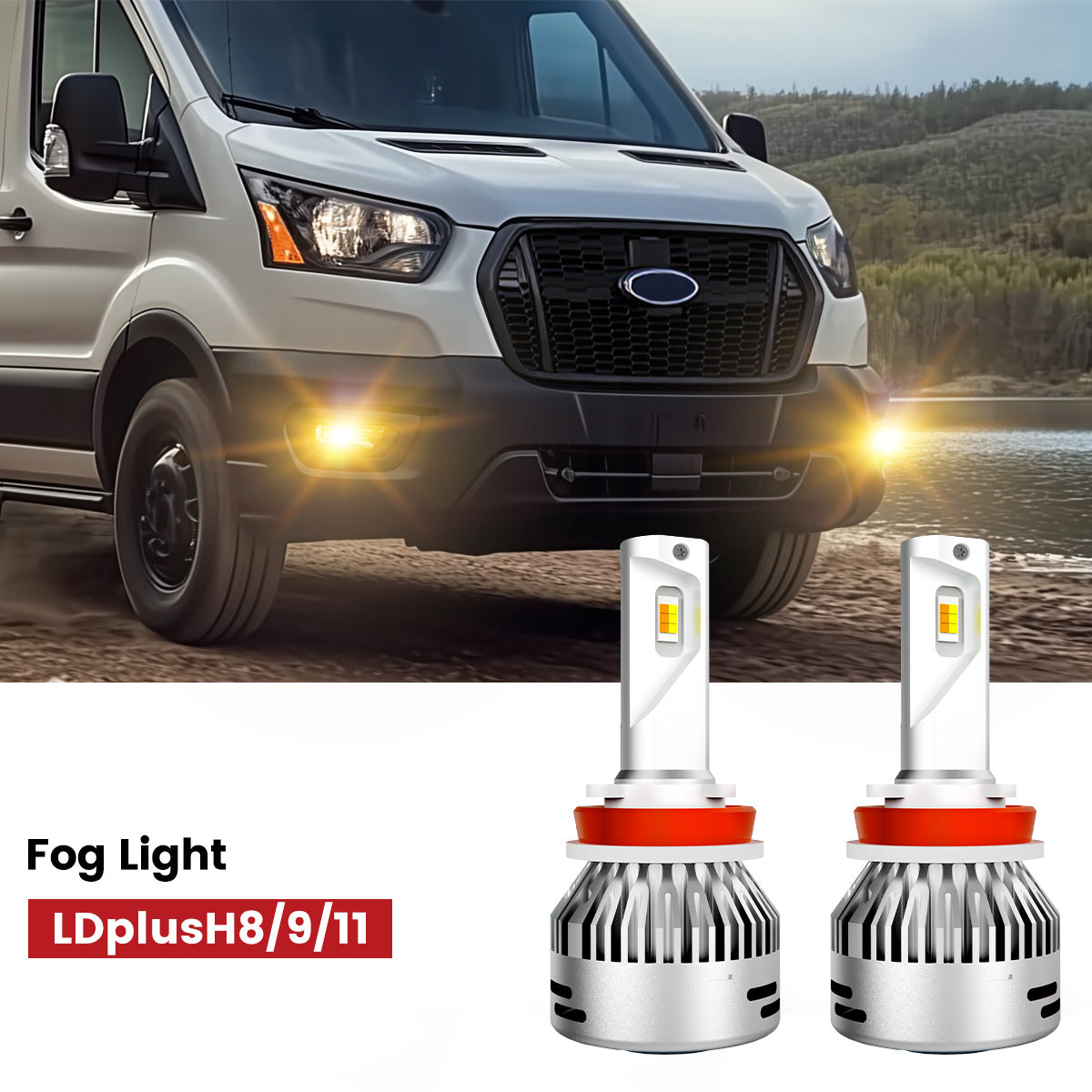 Lasfit H16 led fog light bulbs fit for 2015-2025 Ford Transit-150/250/350