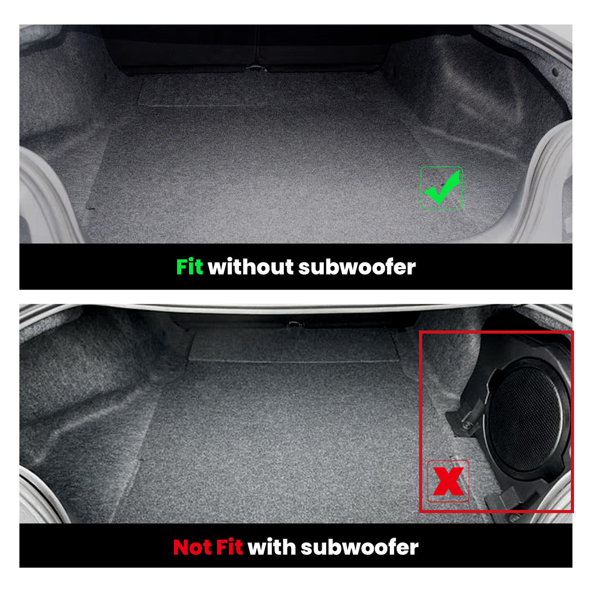 2015-2025 Ford Mustang Floor Mats & Cargo Mat Fit With Subwoofer