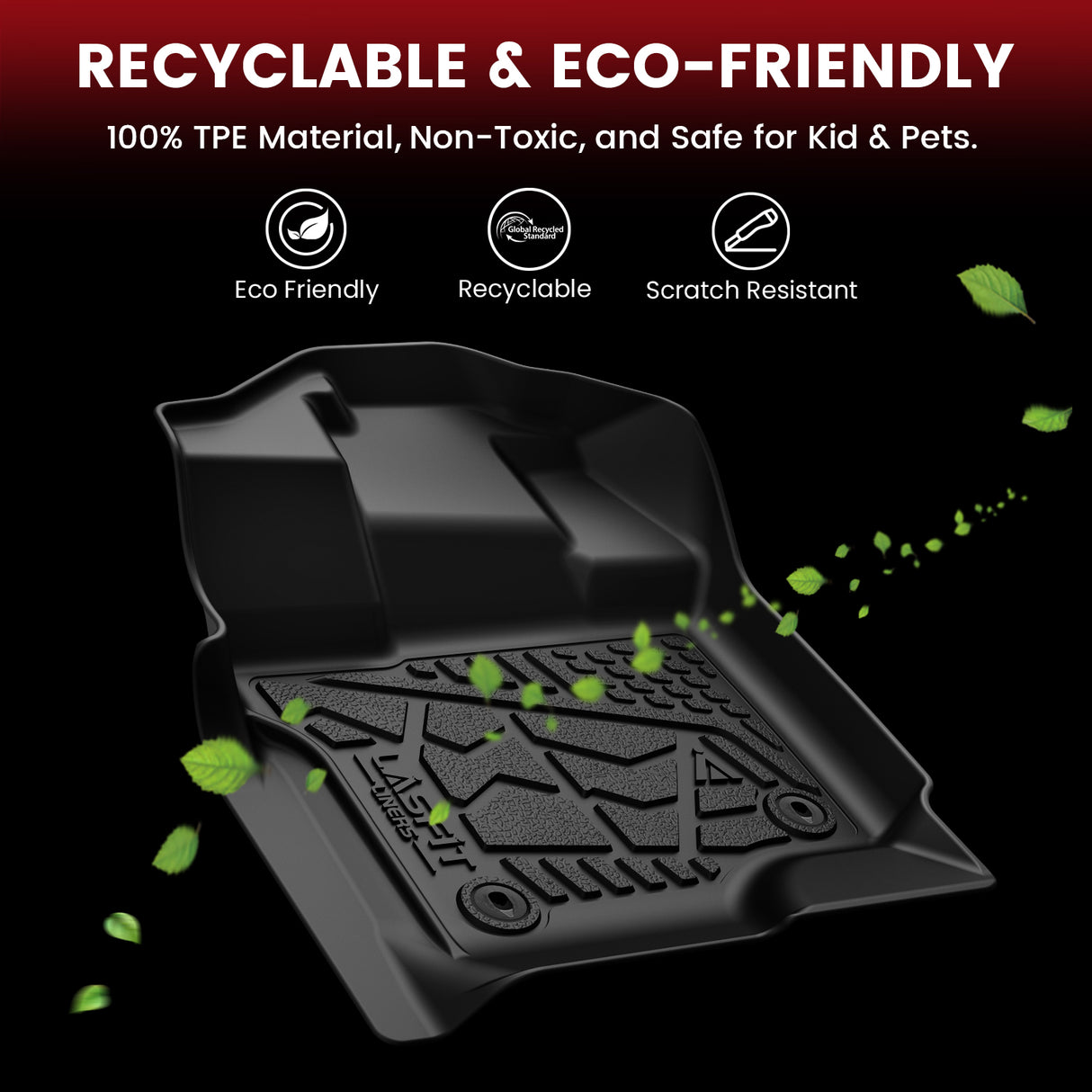 Fit for 2015-2026 Ford F-150 & 22-26 Lightning Models Super Cab Floor Mats, Fit Carpet Floor & 1st Row Bucket Seat, TPE Material