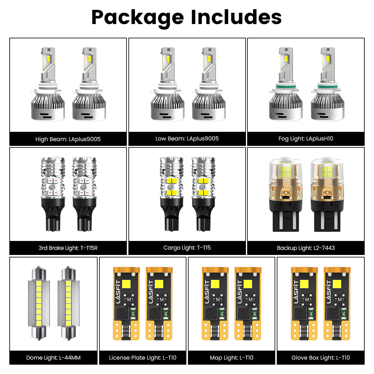 Lasfit combo package led bulbs for 2016-2018 Ram 2500/3500 With Projector Assembly