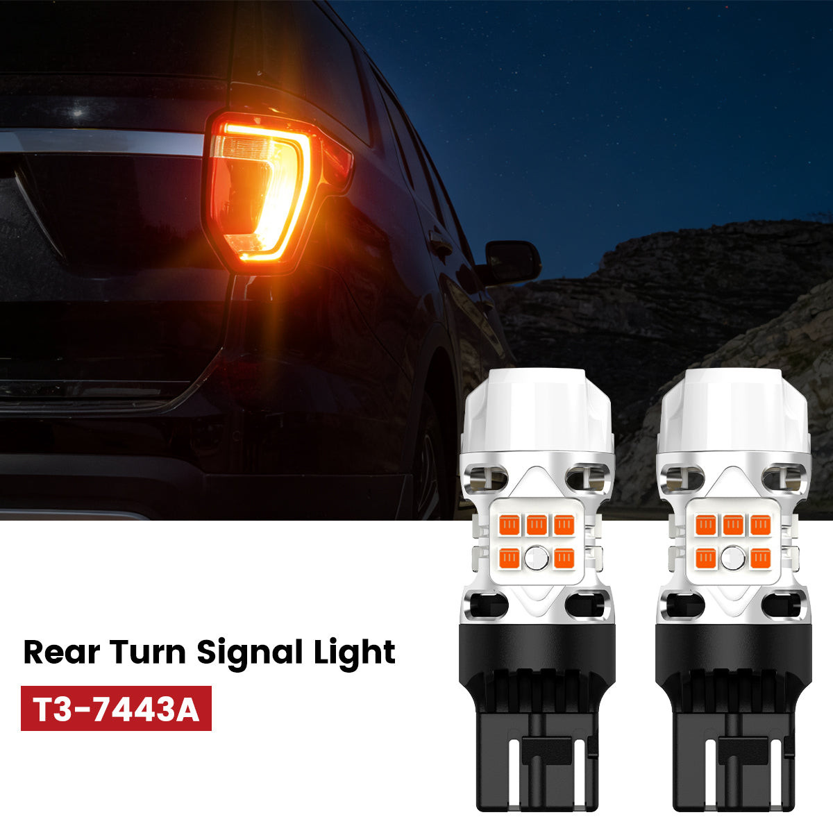 Lasfit 7443 led rear turn signal light fit for 2016-2019 Ford Explorer