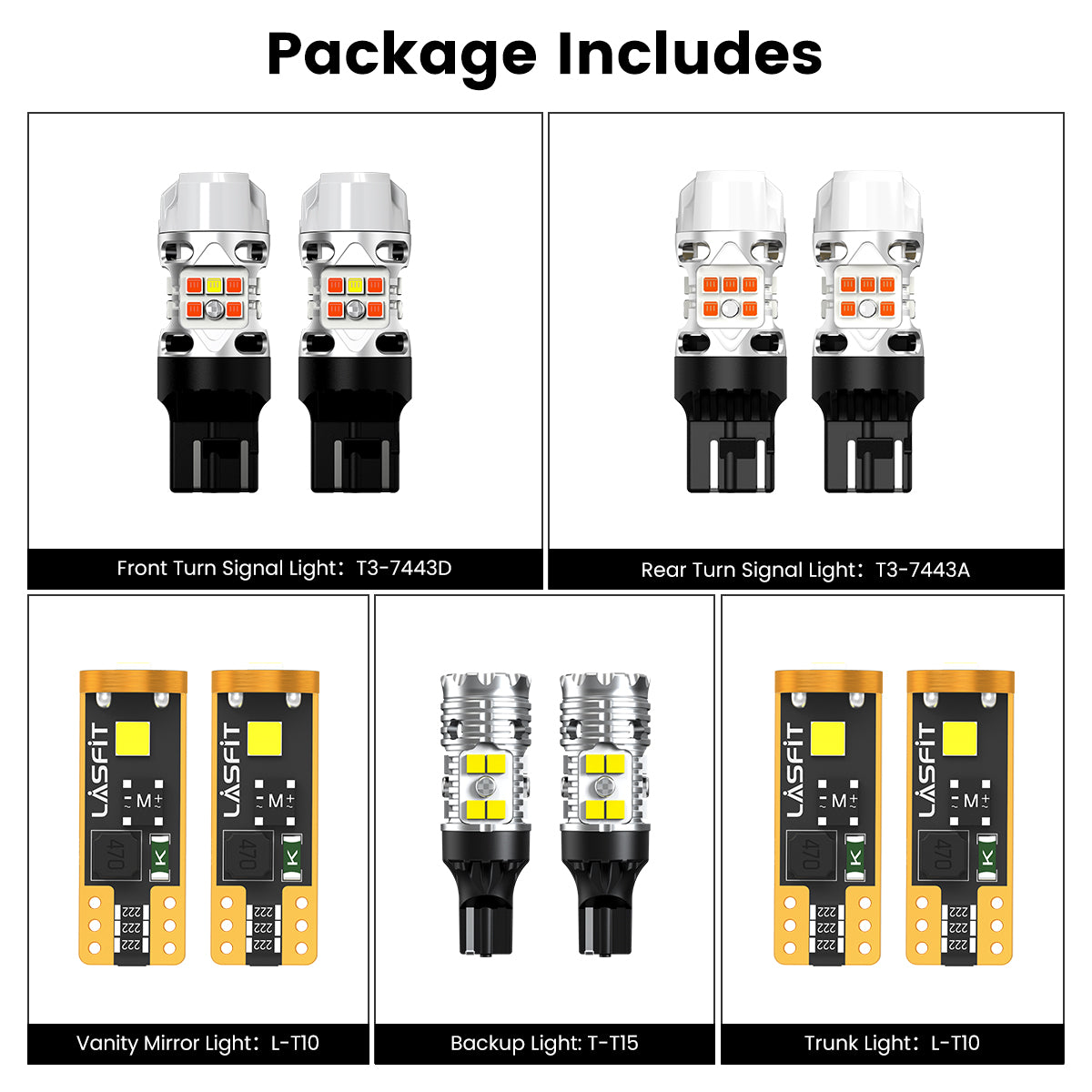 Lasfit combo package led bulbs for 2016-2019 Lexus RX