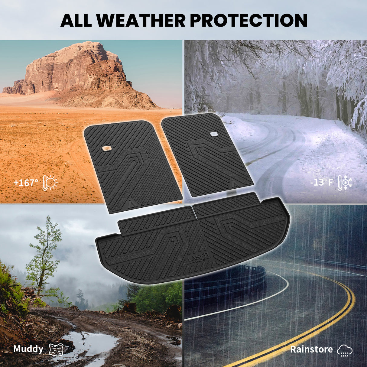 Fit for 2016-2020 Kia Sorento Floor Mats or Backseat & Cargo Mat, Fit 7 Seats Only