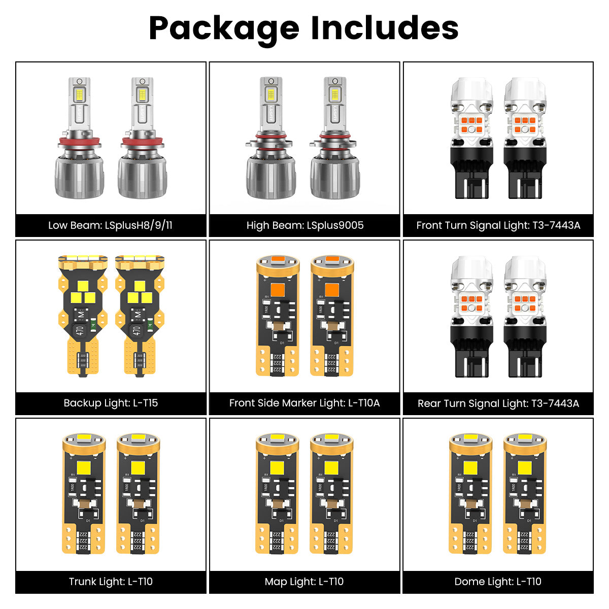 Fit for 2016-2021 Honda Civic Sedan Coupe Hatchback The Brightest LED Bulbs Upgrade | Tested and Verified