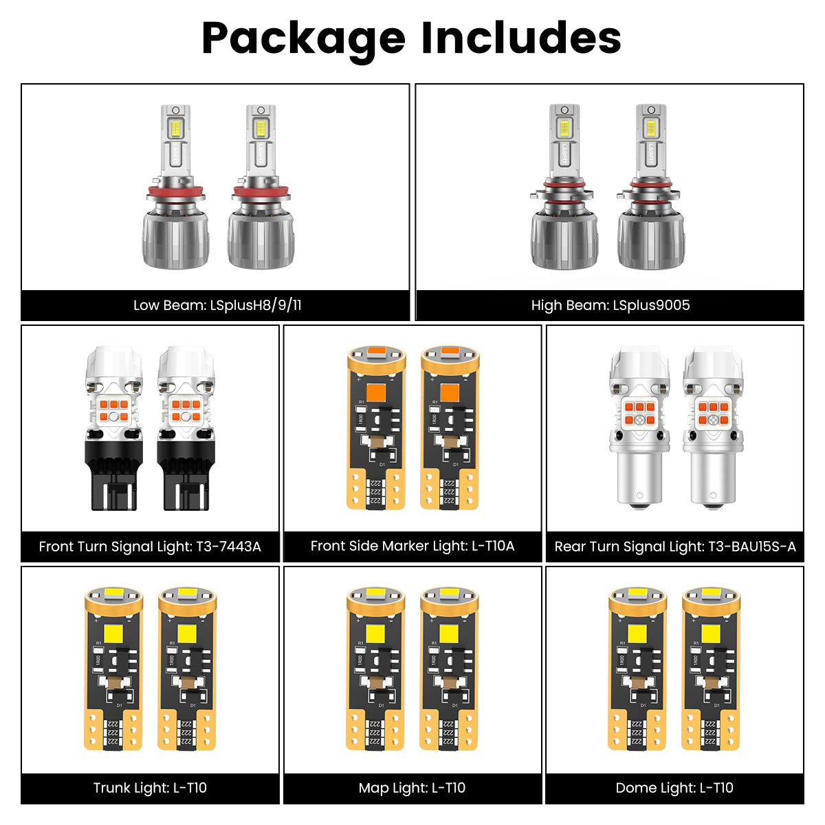 Fit for 2016-2021 Honda Civic Sedan Coupe Hatchback The Brightest LED Bulbs Upgrade | Tested and Verified