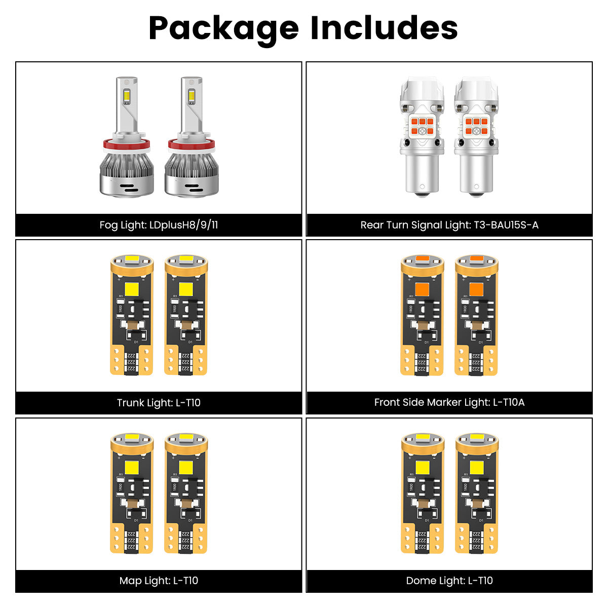 Fit for 2016-2021 Honda Civic Sedan Coupe Hatchback LED Bulbs Upgrade | Tested and Verified