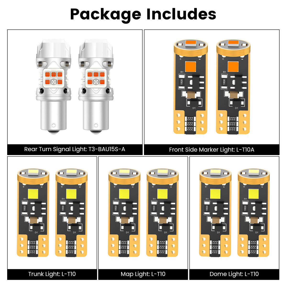 Fit for 2016-2021 Honda Civic Sedan Coupe Hatchback LED Bulbs Upgrade | Tested and Verified