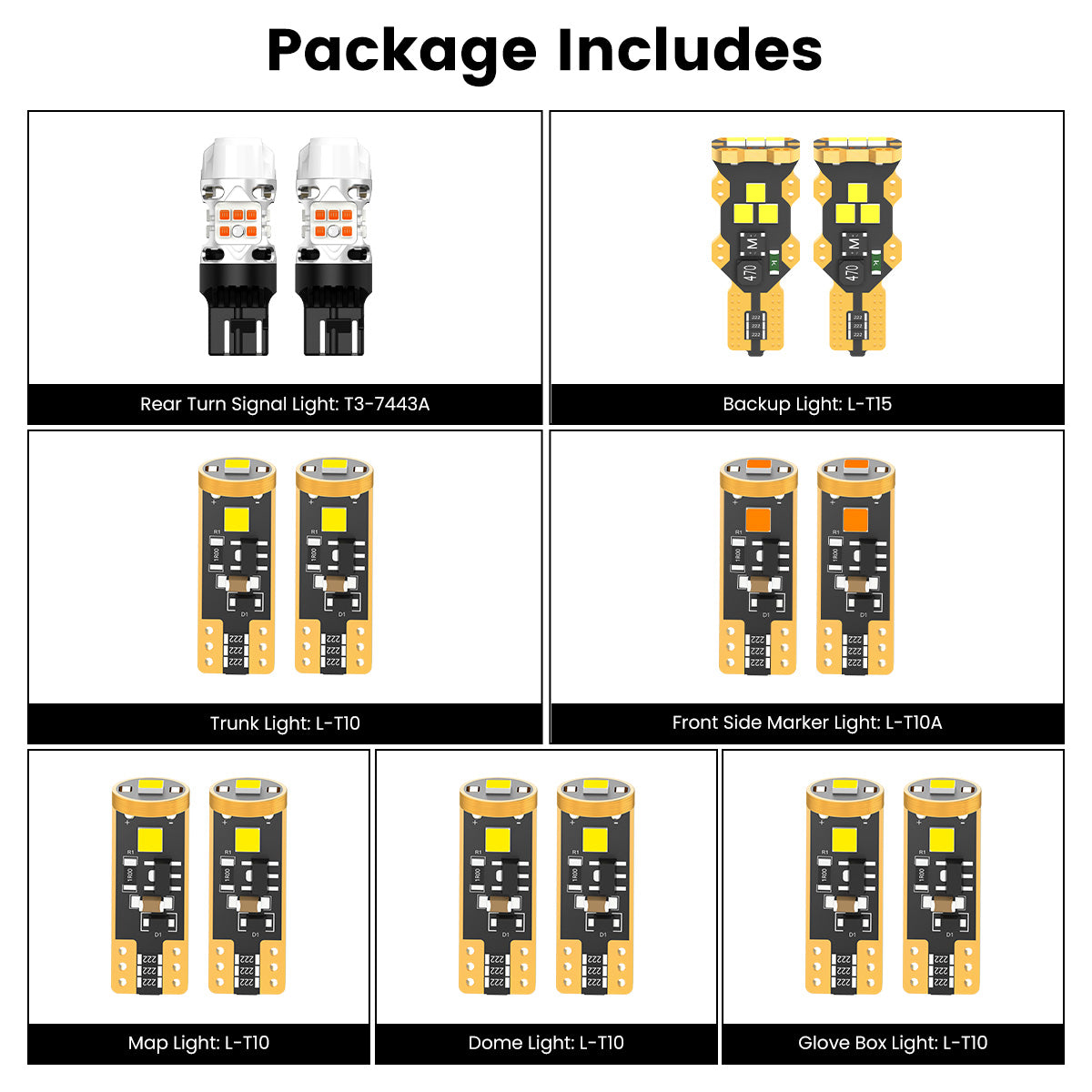 Fit for 2016-2021 Honda Civic Sedan Coupe Hatchback LED Bulbs Upgrade | Tested and Verified