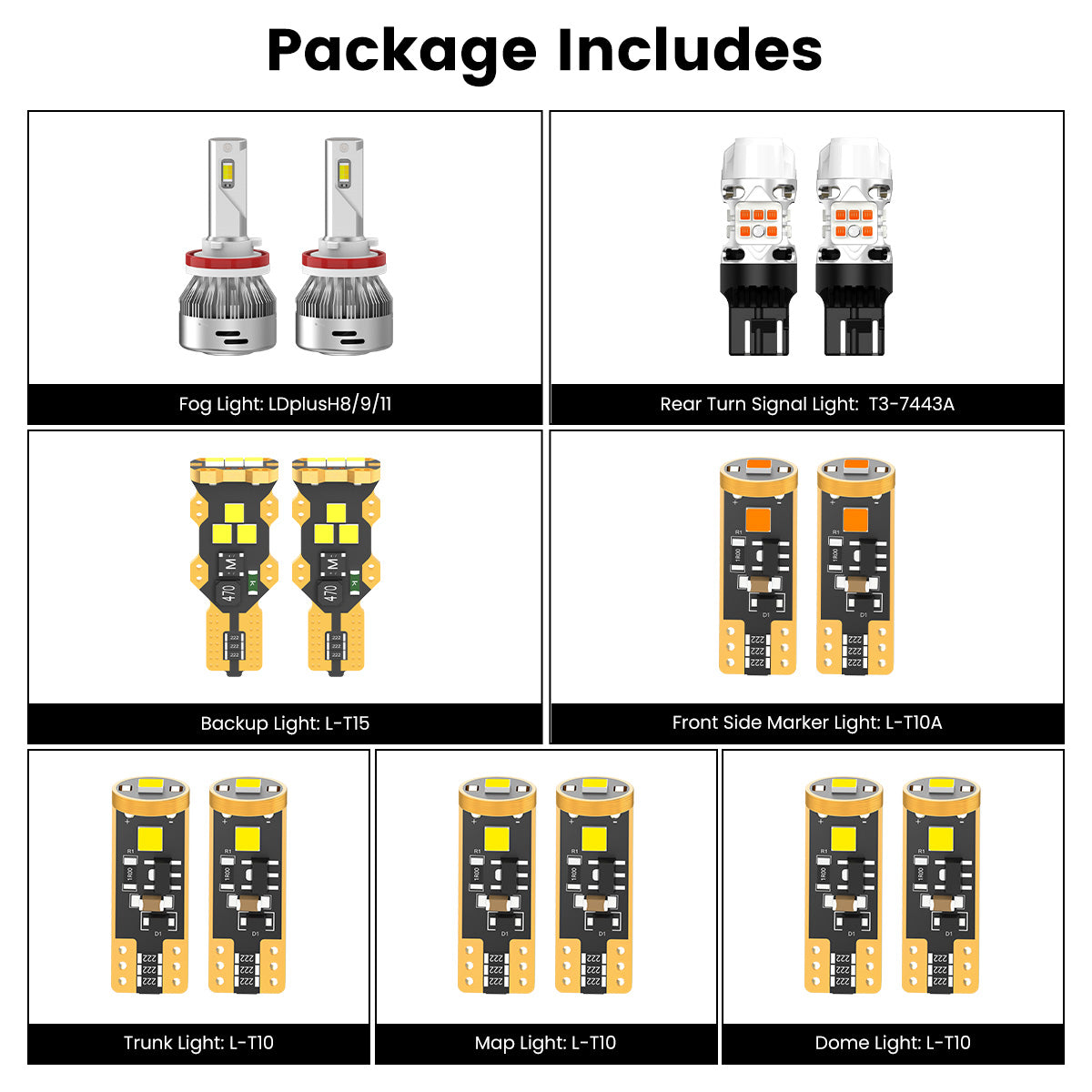 Fit for 2016-2021 Honda Civic Sedan Coupe Hatchback LED Bulbs Upgrade | Tested and Verified