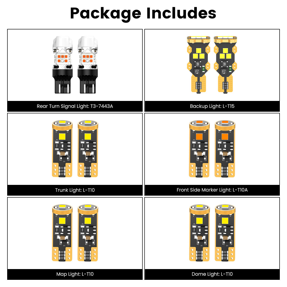 Fit for 2016-2021 Honda Civic Sedan Coupe Hatchback LED Bulbs Upgrade | Tested and Verified