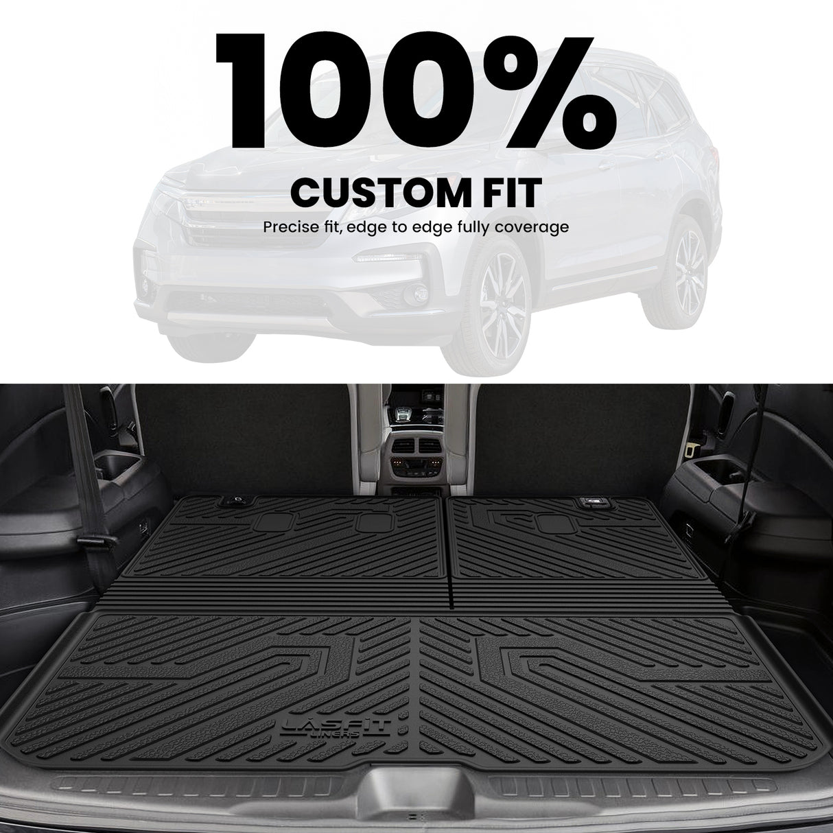 Fit for 2016-2022 Honda Pilot Floor Mats / Cargo / Seatback Mat, Cargo Mat Fit in Highest Position Only