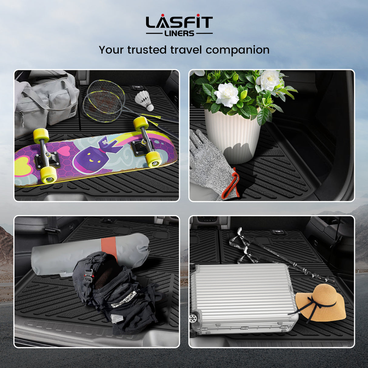 Fit for 2016-2022 Honda Pilot Floor Mats / Cargo / Seatback Mat, Cargo Mat Fit in Highest Position Only