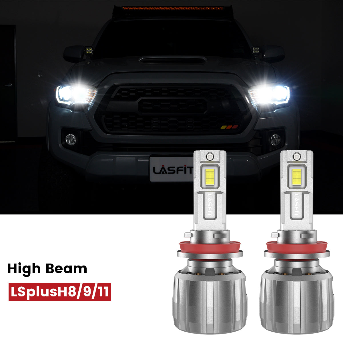 H11 LED high beam bulbs fit for 2016-2023 Toyota Tacoma