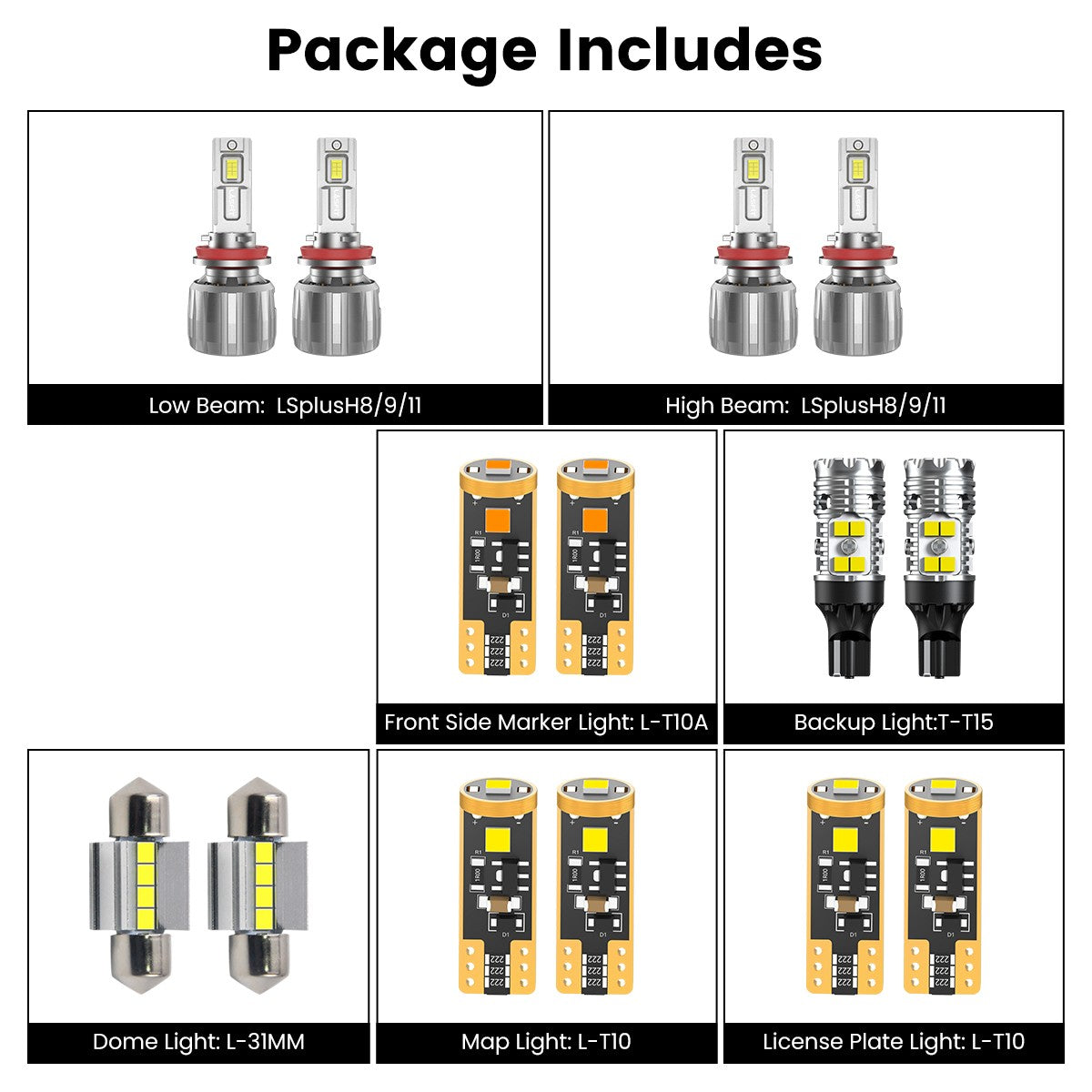 Fit for 2016-2023 Toyota Tacoma The Brightest LED Bulbs Upgrade | Tested and Verified