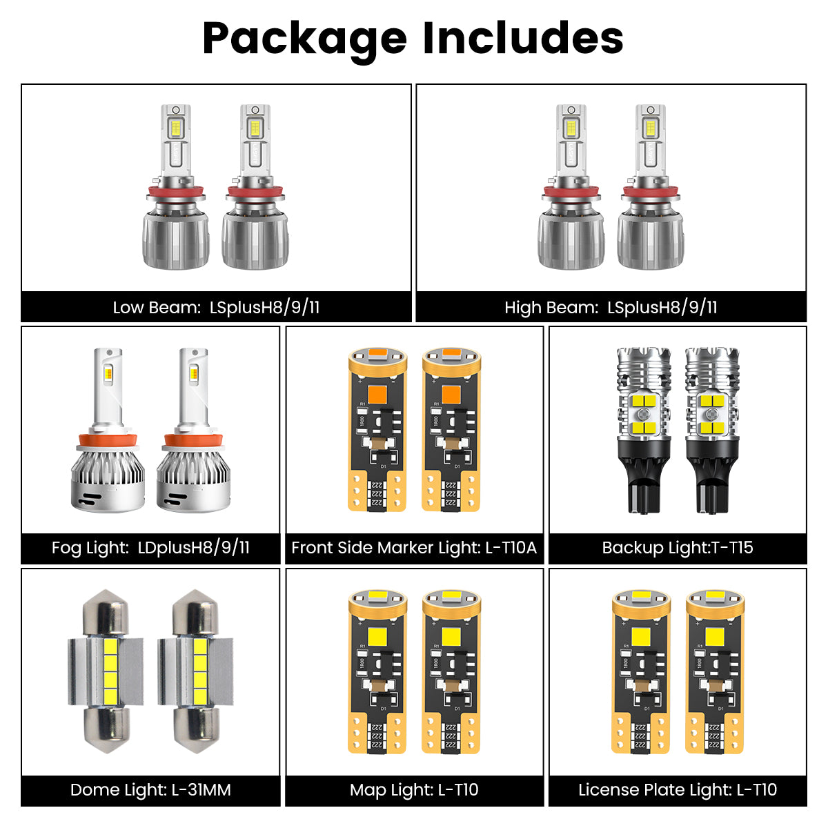Lasfit best led bulbs for 2016-2023 Toyota Tacoma