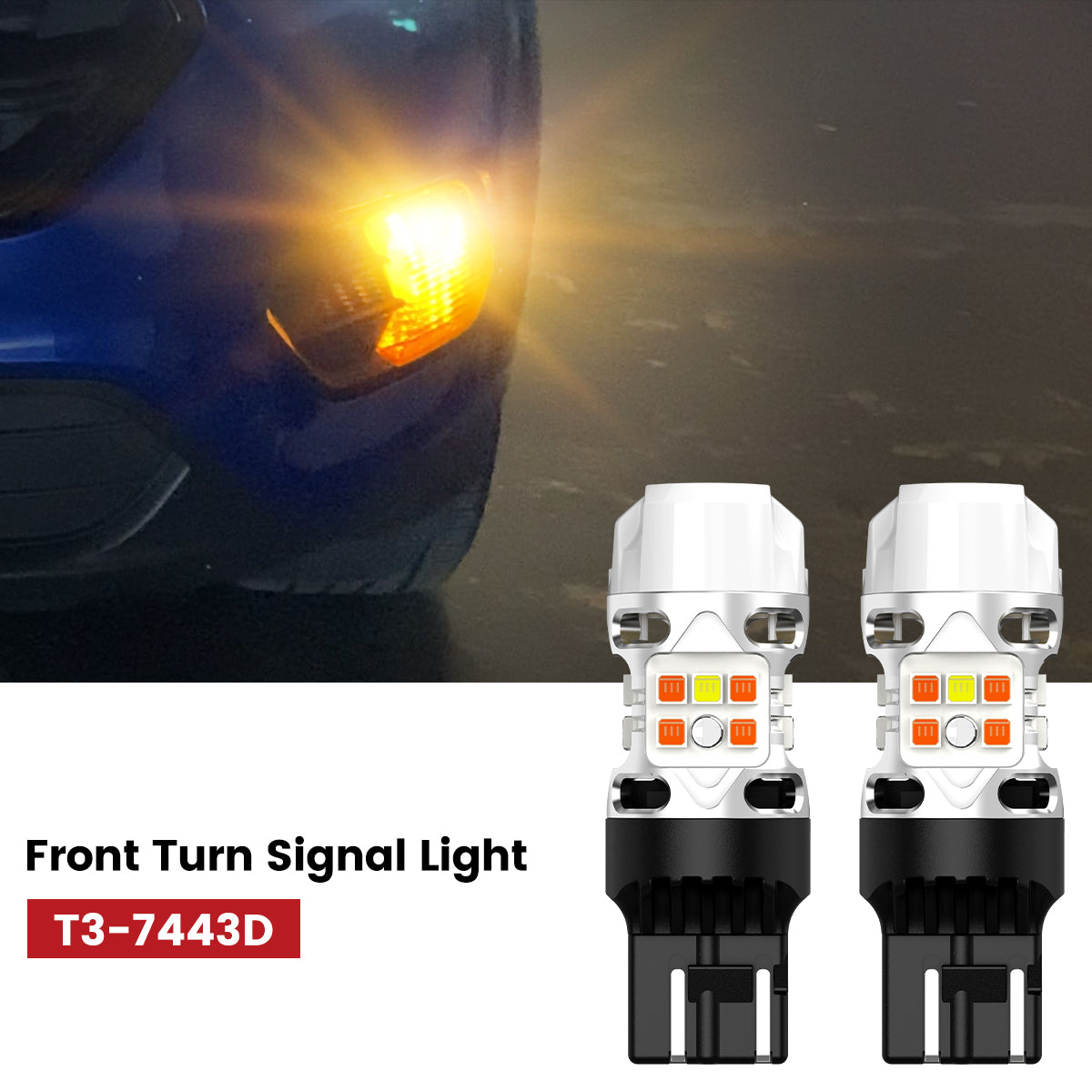 Lasfit 7443 led front turn signal lights fit for 2017-2018 Ford Escape