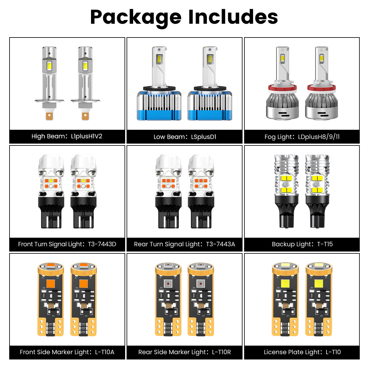 Lasfit combo package led bulbs for 2017-2018 Ford Escape With HID Projector Assembly