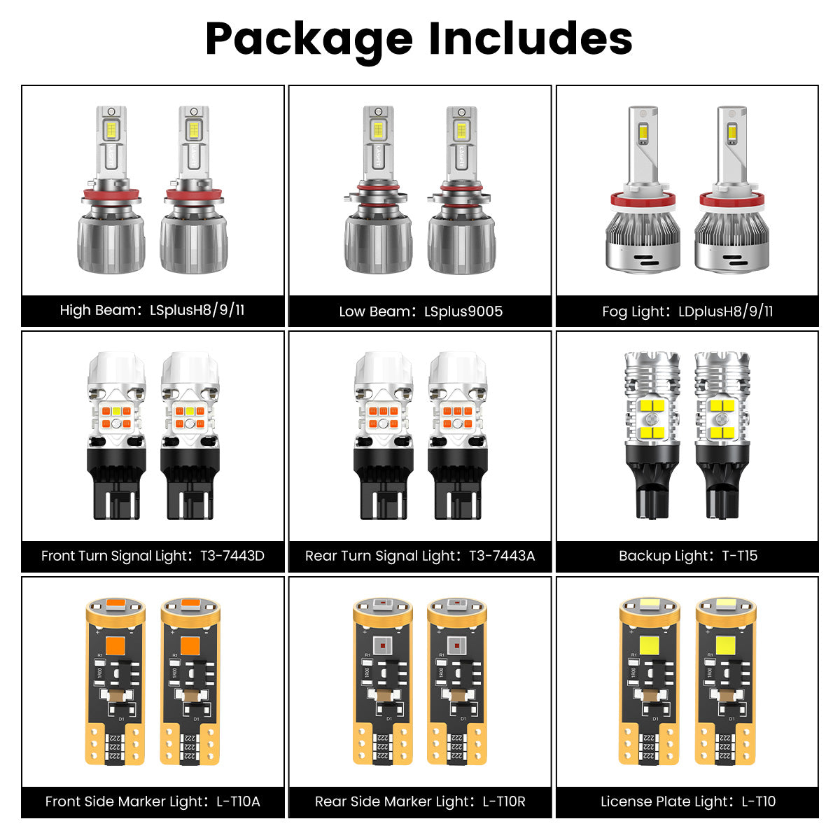 Lasfit combo package led bulbs for 2017-2018 Ford Escape With Halogen Projector Assembly