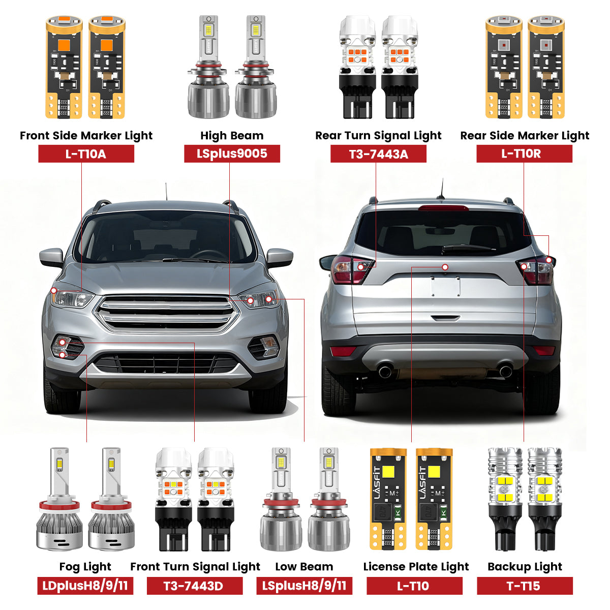 Lasfit led bulbs for 2017-2018 Ford Escape