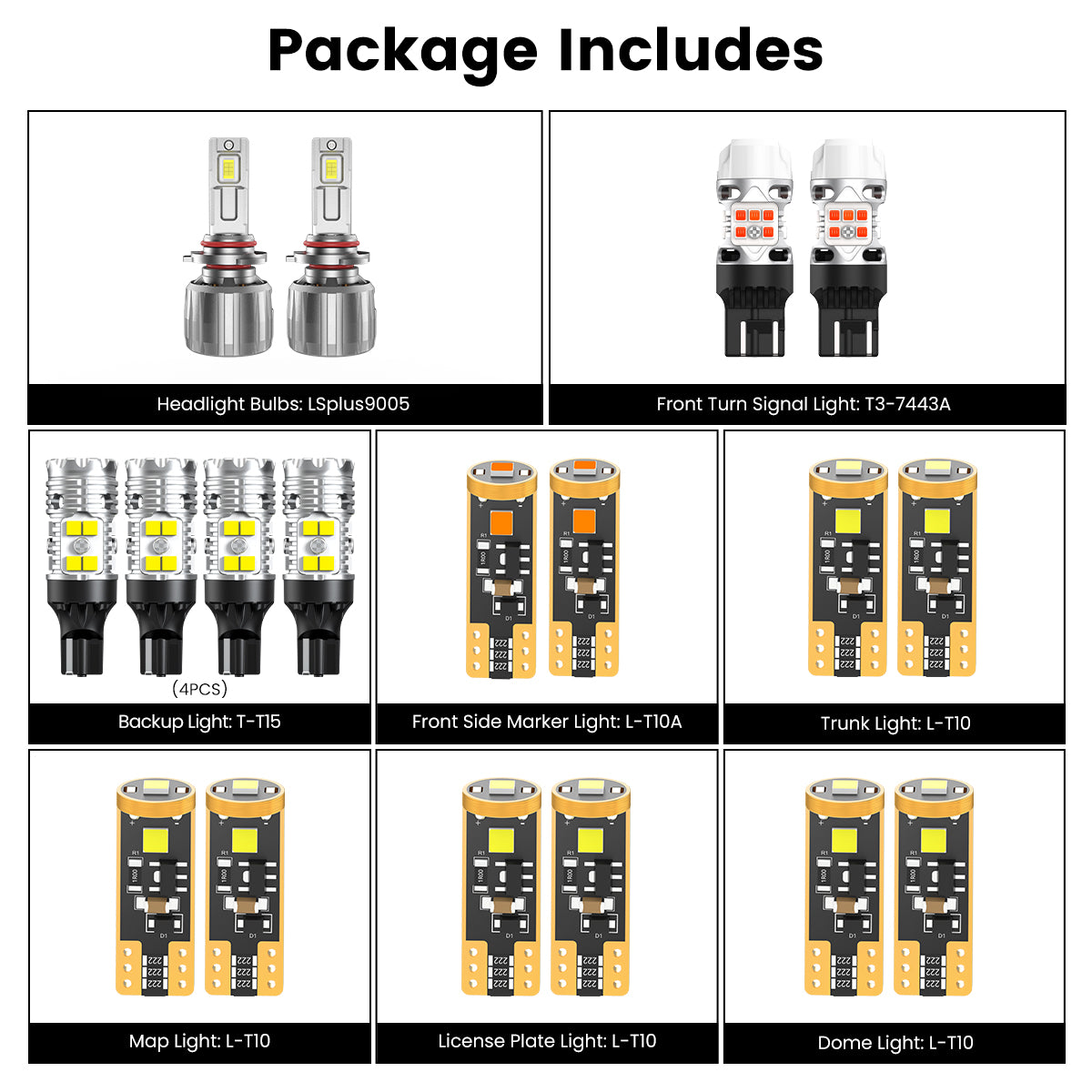 Lasfit combo package led bulbs for 2017-2018 Jeep Cherokee W/ Halogen Headlights
