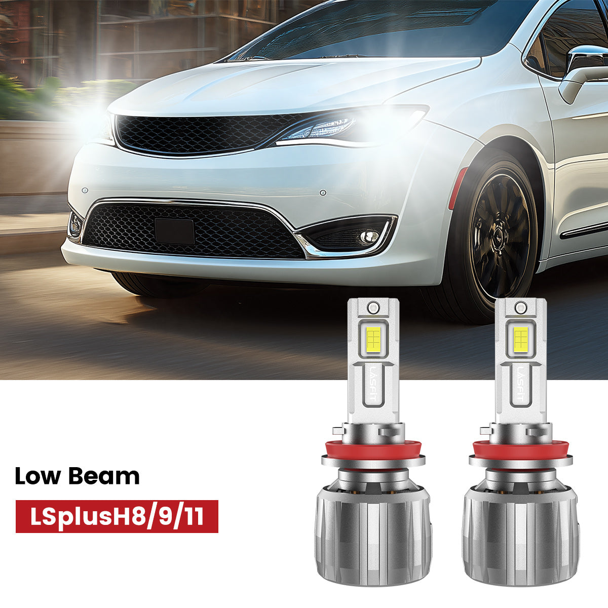 Lasfit H11 led low beam bulbs fit for 2017-2019 Chrysler Pacifica