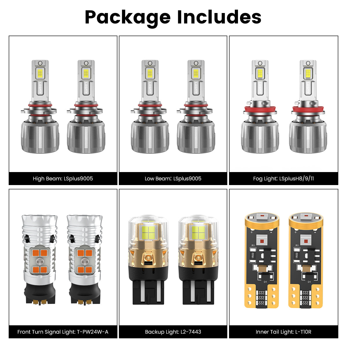 Lasfit combo package led bulbs for 2017-2019 Chrysler Pacifica Touring/Touring PLUS/Touring L/Touring L PLUS