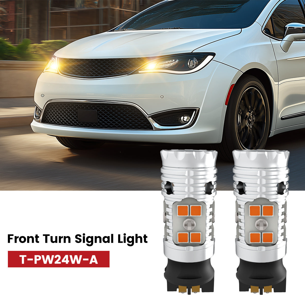 Lasfit pw24w led front turn signal lights fit for 2017-2019 Chrysler Pacifica