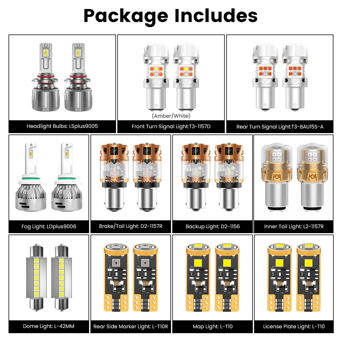 Lasfit combo package led bulbs for 2017-2019 Kia Sportage EX / LX(W/ Fog Lights)