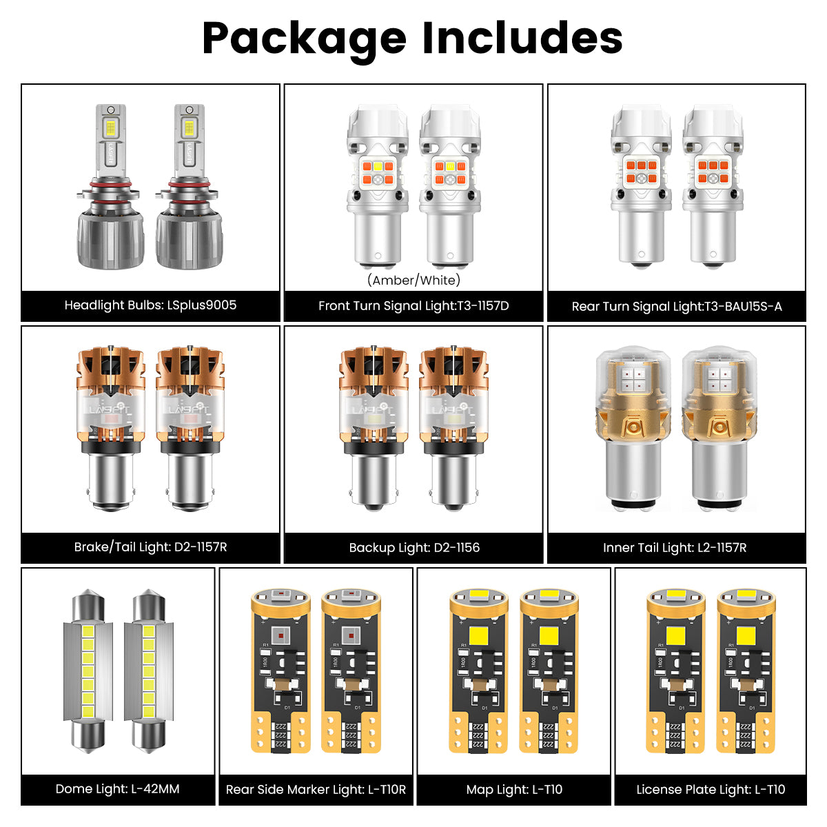 Lasfit combo package led bulbs for 2017-2019 Kia Sportage LX(W/o Fog Lights)