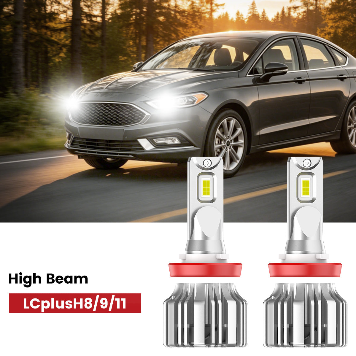 Lasfit H11 led high beam bulbs fit for 2017-2020 ford fusion