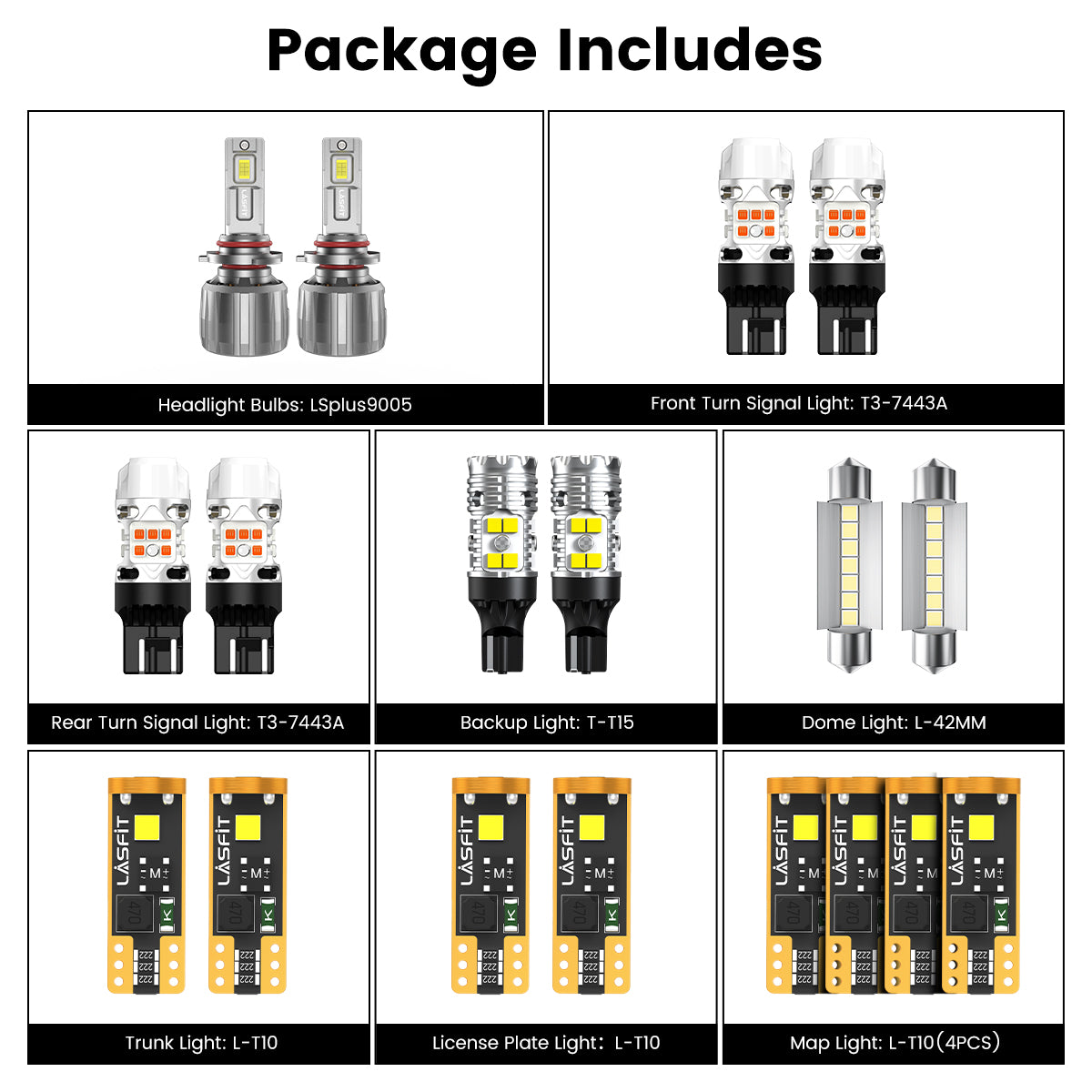 Lasfit combo package led bulbs for 2017-2022 Chevrolet Trax LT