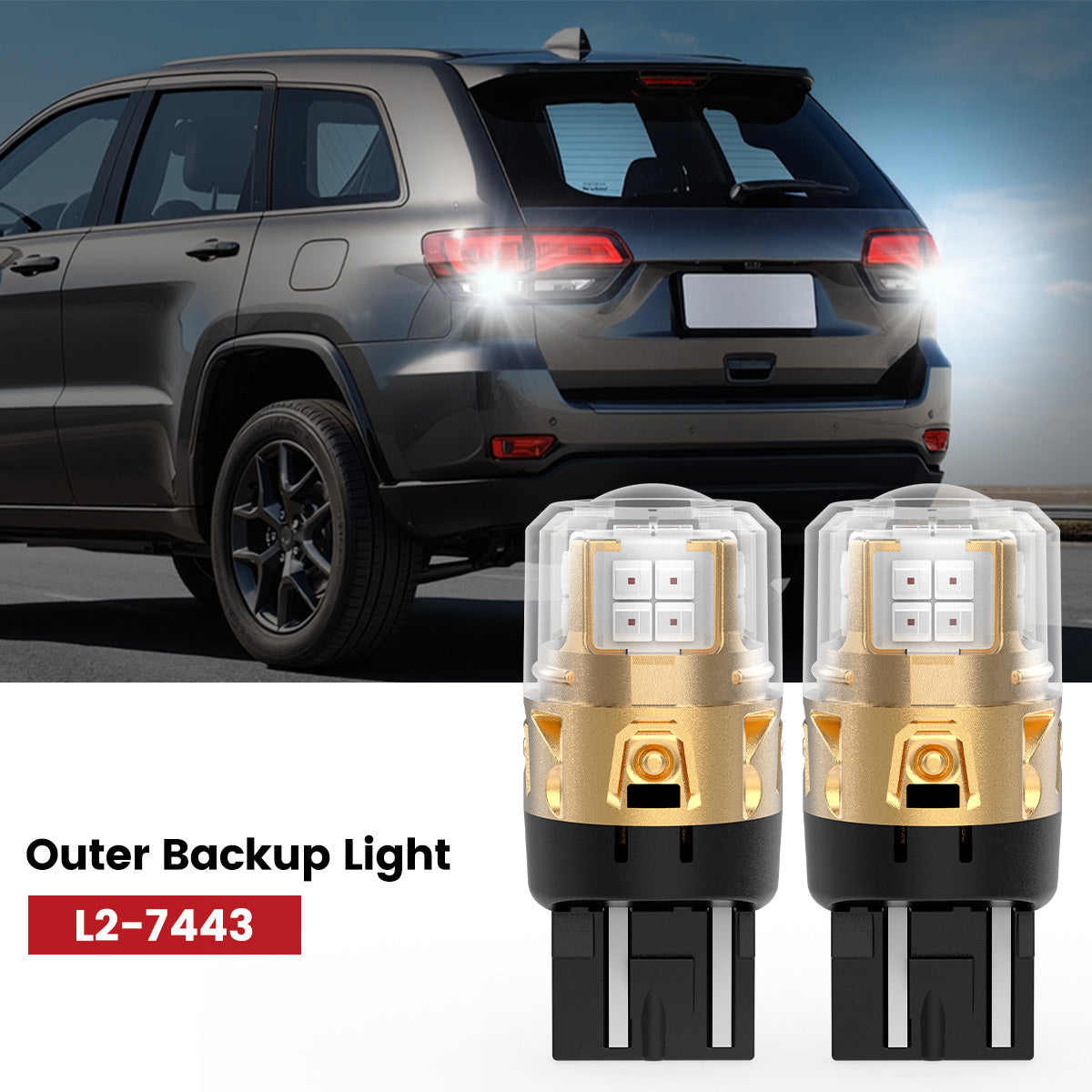 Lasfit 7443 led outer backup light fit for 2017-2022 Jeep Grand Cherokee