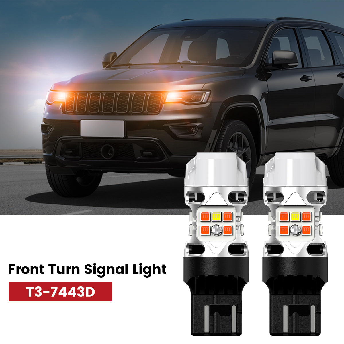 Lasfit 7443 led front turn signal light fit for 2017-2022 Jeep Grand Cherokee