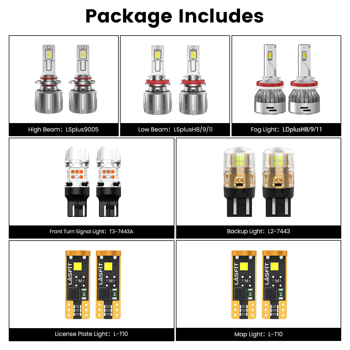 Lasfit combo package led bulbs for 2017-2020 Honda Ridgeline