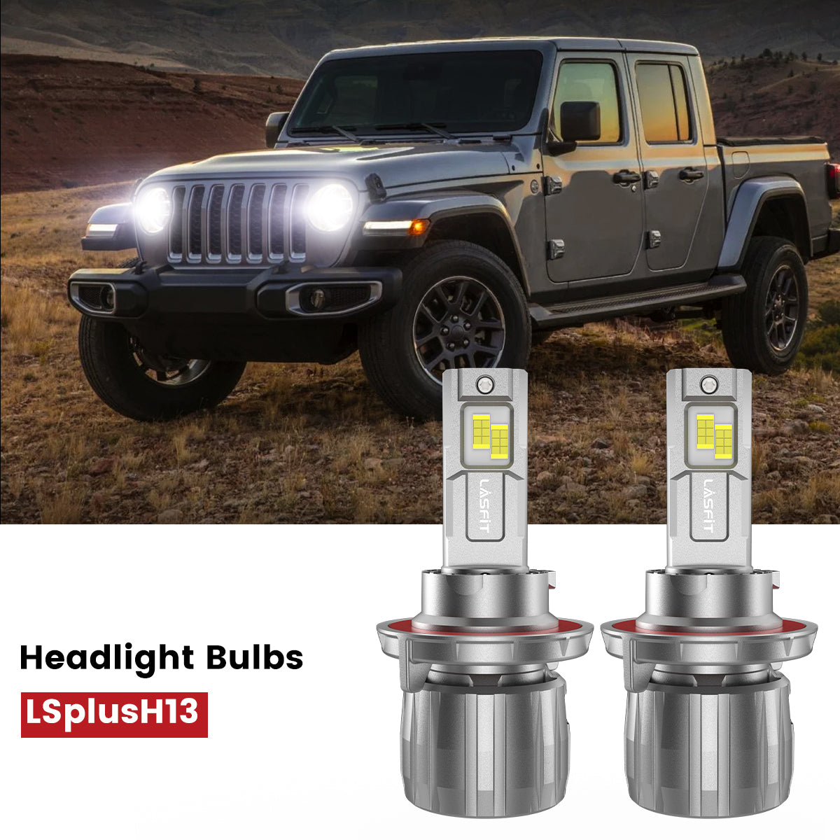 Lasfit H13 led headlight bulbs for 2017-2025 Jeep Wrangler