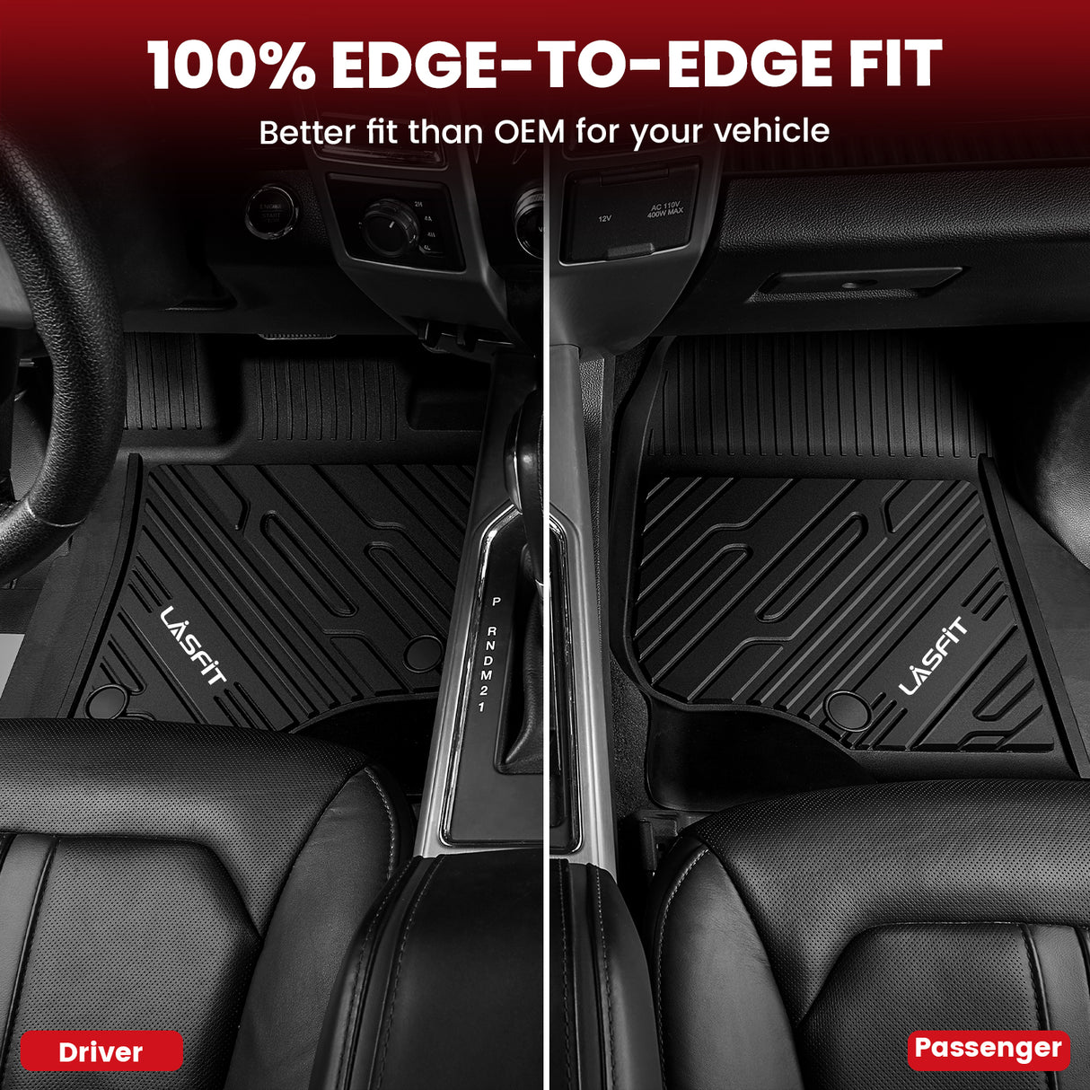 2017-2026 Ford F-250 F-350 F-450 F-550 Crew Cab/Super Cab Floor Mats, Only Fit Carpet Floor Edge to Edge Fit