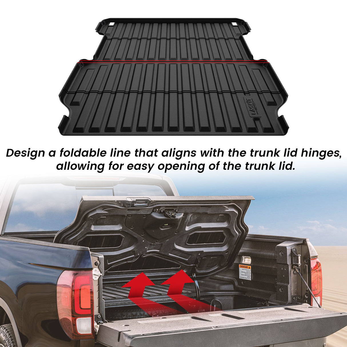 Fit for 2017-2026 Honda Ridgeline 5.3FT(64") Heavy Duty Truck Bed Mat Foldable