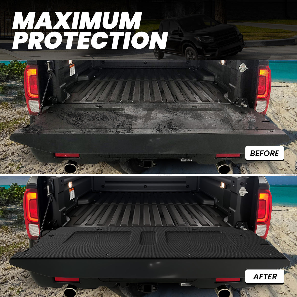 2017-2026 Honda Ridgeline 5.3FT(64") Heavy Duty Tailgate Mat Maximum Protection