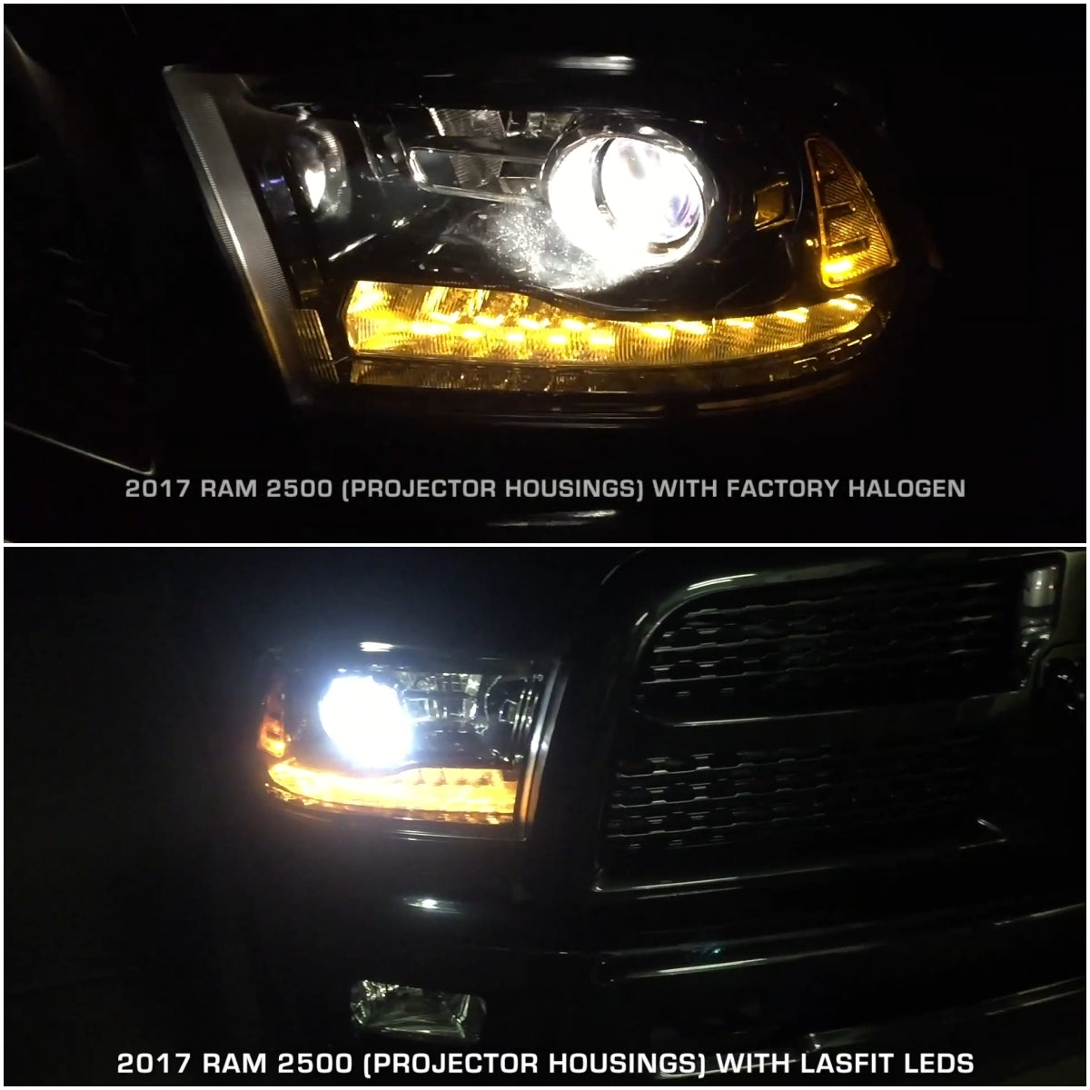 Lasfit led headlight bulbs for 2017 Ram 2500 with projector headlight