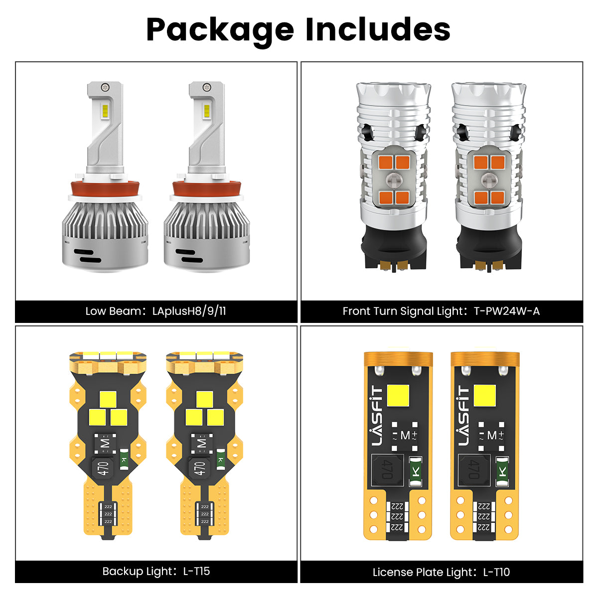 Lasfit combo package led bulbs for 2017 ford fusion
