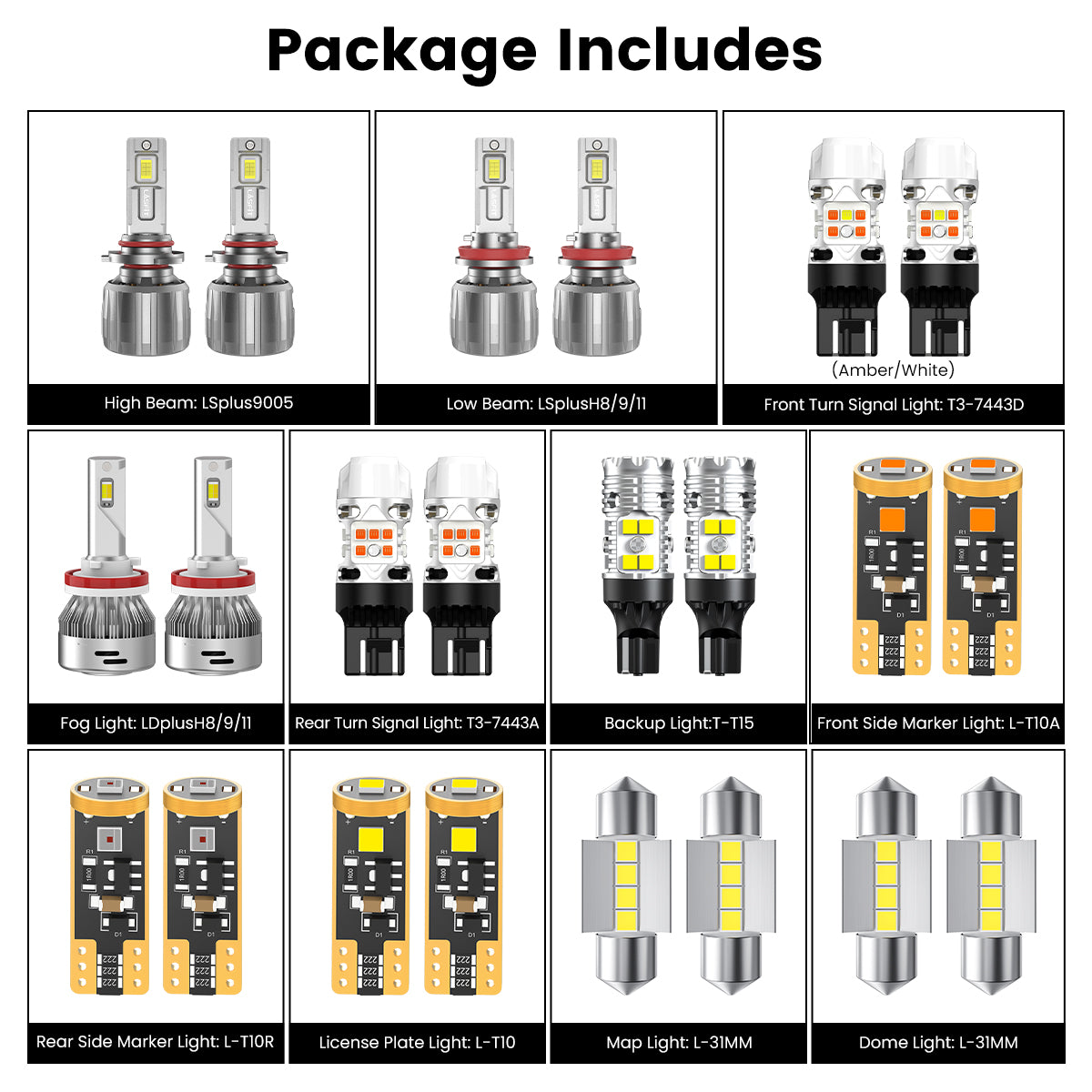 Fit for 2018-2019 Subaru Outback The Brightest LED Bulbs Upgrade