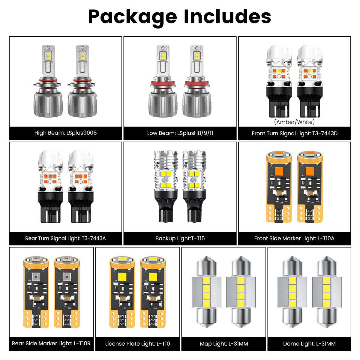 Fit for 2018-2019 Subaru Outback The Brightest LED Bulbs Upgrade